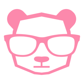 Intellectual Panda Wearing Glasses Decal (Pink)